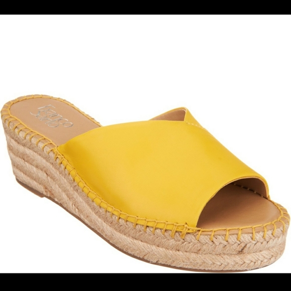 Franco Sarto Shoes - Franco Sarto Yellow Leather slip on espadrilles